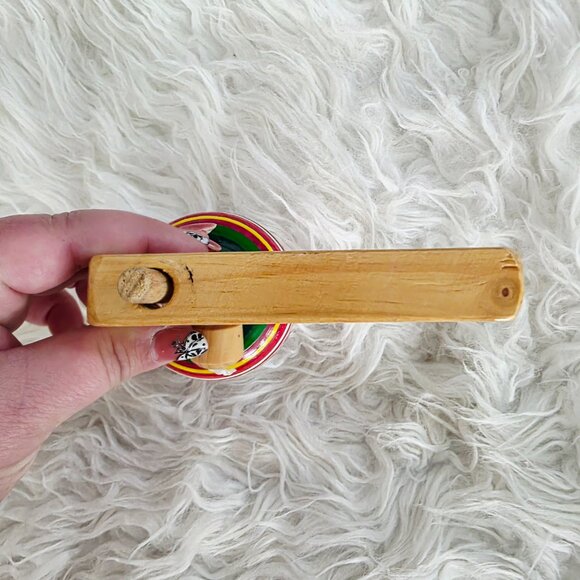 Handmade Wooden Spinning Toy from Mexico, Like New - Picture 6 of 6